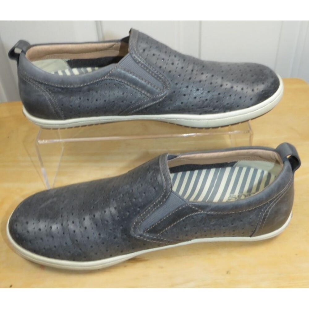 Taos Court Perforated Round Toe Leather Sneakers Women's Size 8.5 Gray 21109 - Picture 7 of 8